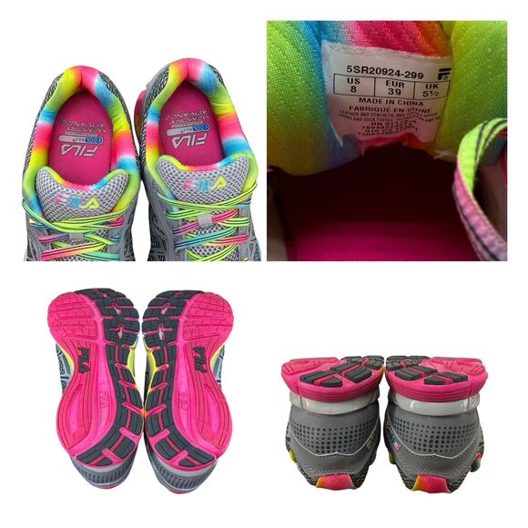 FILA Windmill Energized Women’s Sz 8 Neon Rainbow Coolmax Running Shoes (HF27) - Picture 7 of 11